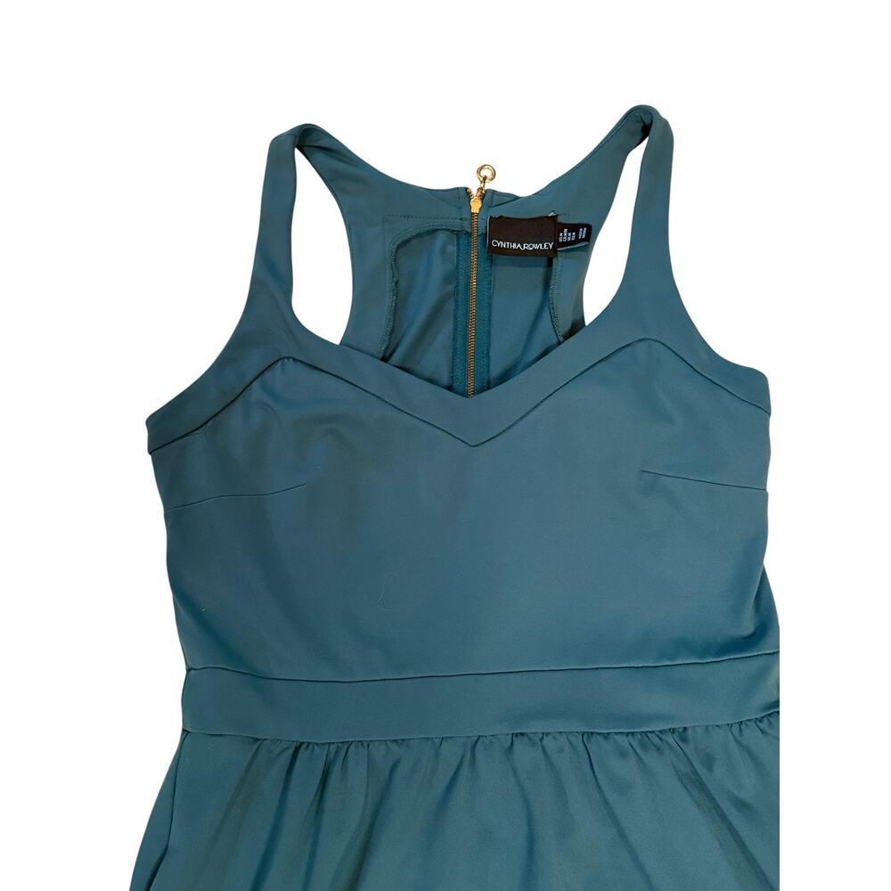 Cynthia Rowley Teal Fit & Flare Dress | Racerback | Sweetheart | Size M - Picture 3 of 6